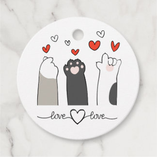 Adorable Fat Cat Finger Herzzeichen Geschenkanhänger