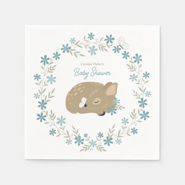 Adorable Fawn Baby Dusche Serviette (Vorderseite)