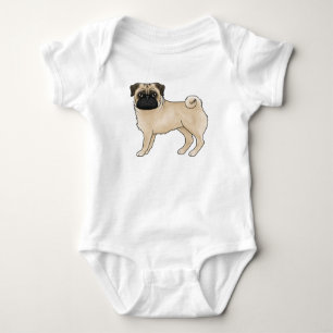 Adorable Fawn Color Mops Mops Hunde Illustration Baby Strampler