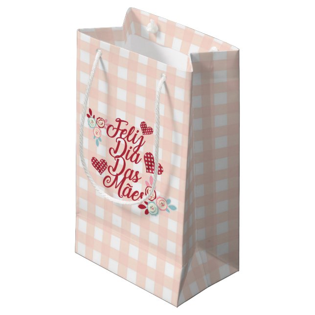 Adorable Feliz Dia Das Mães | Geschenktasche Kleine Geschenktüte (Vorderseite Schrägansicht)