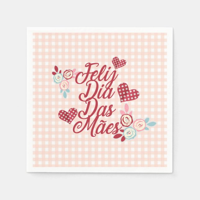 Adorable Feliz Dia Das Mães | Serviette (Vorderseite)