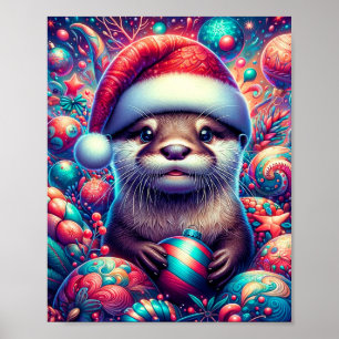 Adorable festliche Weihnachtsfeier Poster