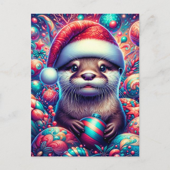 Adorable festliche Weihnachtsfeier Postkarte (Vorderseite)