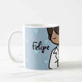 Adorable First Heilige Kommunion Name blau Kaffeetasse