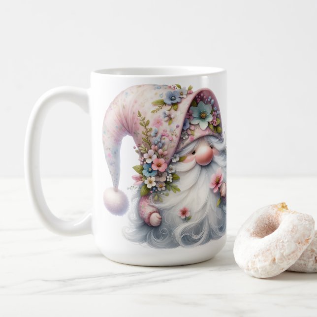 Adorable Floral Gnome  Kaffeetasse (Mit Donut)