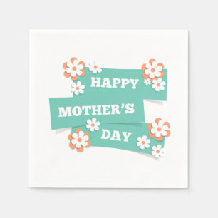 Adorable Floral Happy Mother Day   Napkin Serviette
