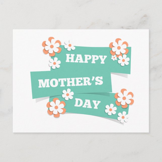 Adorable Floral Happy Mother Day | Postkarte (Vorderseite)