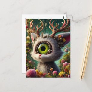 Adorable Fluffy Jackalope Postkarte