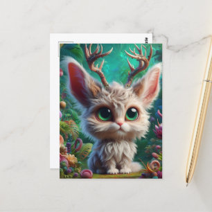 Adorable Fluffy Jackalope Postkarte