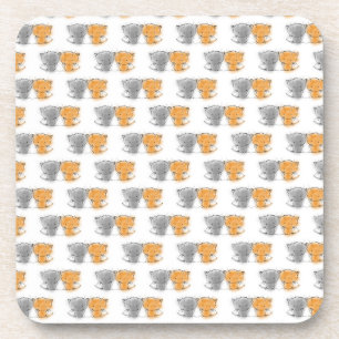 Adorable Fluffy Kittens Illustration Cat Art Getränkeuntersetzer