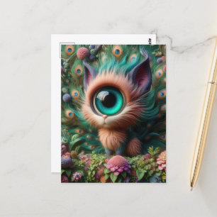 Adorable Fluffy One Mit Augen Kitty Postkarte