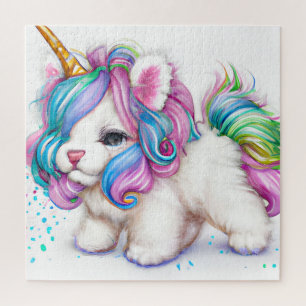 Adorable Fluffy Unicorn Puppy Puzzle