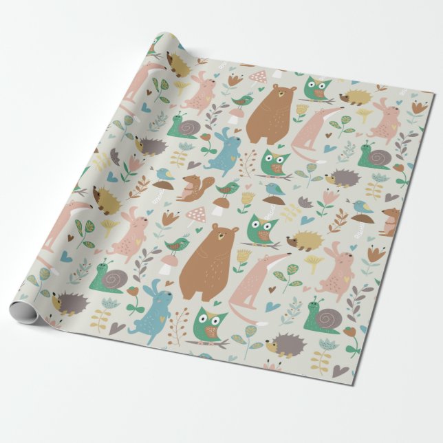 Adorable Forest Crites Geschenkpapier (Ungerollt)
