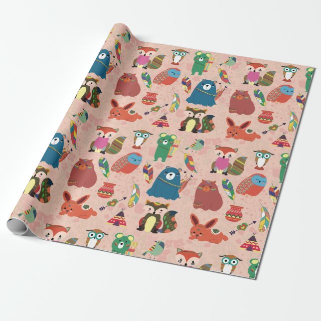 Adorable Forest Crites Geschenkpapier (Ungerollt)