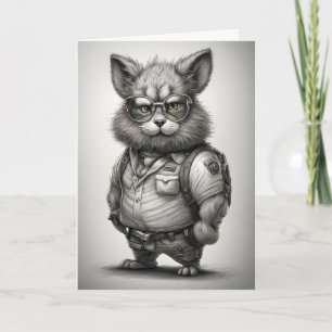 Adorable Forest Ranger Bunny Rabbit Brille Karte