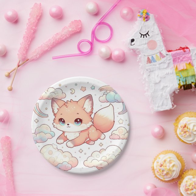 Adorable Fox Baby Dusche Pappteller (Party)