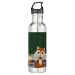 Adorable Fox Family Edelstahlflasche