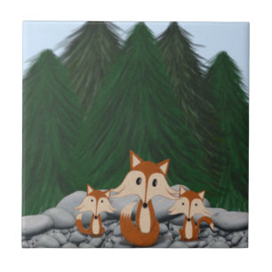 Adorable Fox Family Fliese