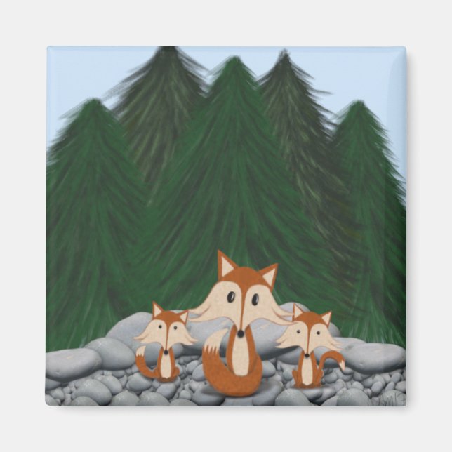 Adorable Fox Family Magnet (Vorne)