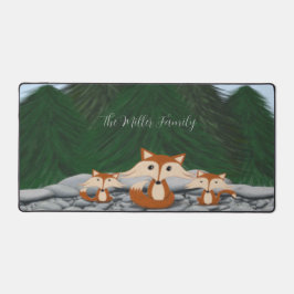 Adorable Fox Family Schreibtischunterlage
