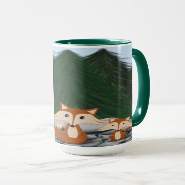Adorable Fox Family Tasse (VorderseiteRechts)