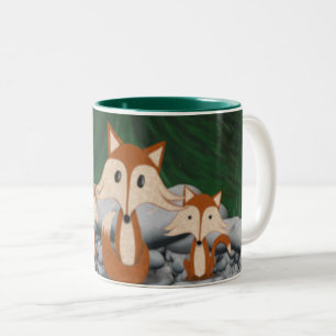 Adorable Fox Family Zweifarbige Tasse