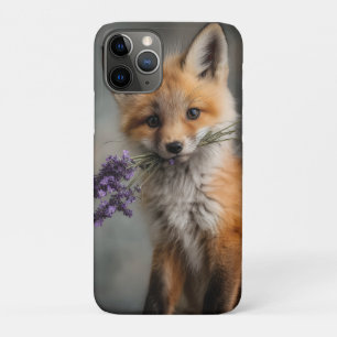Adorable Fox Kit mit Lavendel-Blume Case-Mate iPhone Hülle