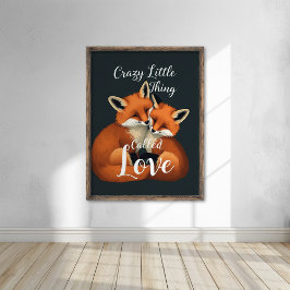 Adorable Fox Liebe Couple Illustration Poster