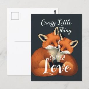 Adorable Fox Liebe Couple Illustration Postkarte