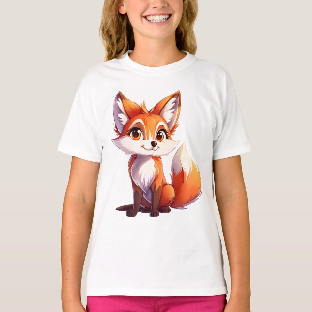 Adorable Fox Lover Geschenk Niedliche Girls Woodla T-Shirt (Vorderseite)