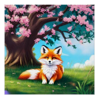 Adorable Fox sitzend unter Tree-68563