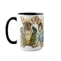 ADORABLE FRANZÖSISCHE BULLDOGS MIT SWEATERN