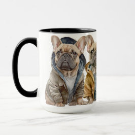ADORABLE FRANZÖSISCHE BULLDOGS MIT SWEATERN TASSE
