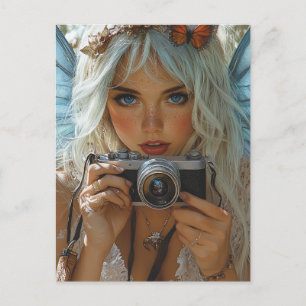 Adorable Freckles Fairy mit Kamera Postkarte