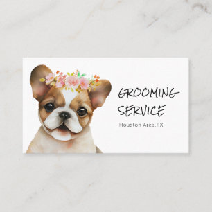 Adorable French Bulldog Grooming Service Visitenkarte