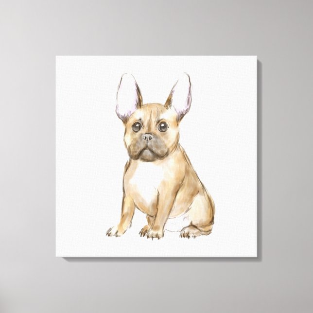 Adorable french bulldog puppy leinwanddruck (Vorderseite)