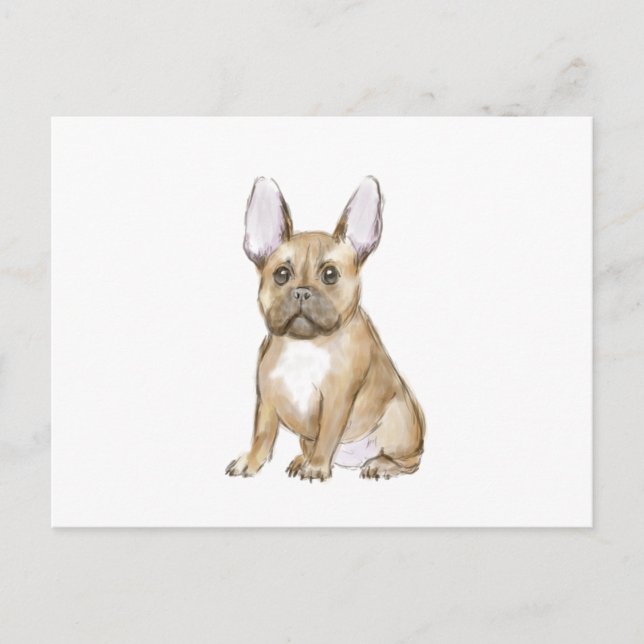 Adorable french bulldog puppy postkarte (Vorderseite)