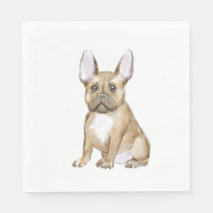 Adorable french bulldog puppy serviette