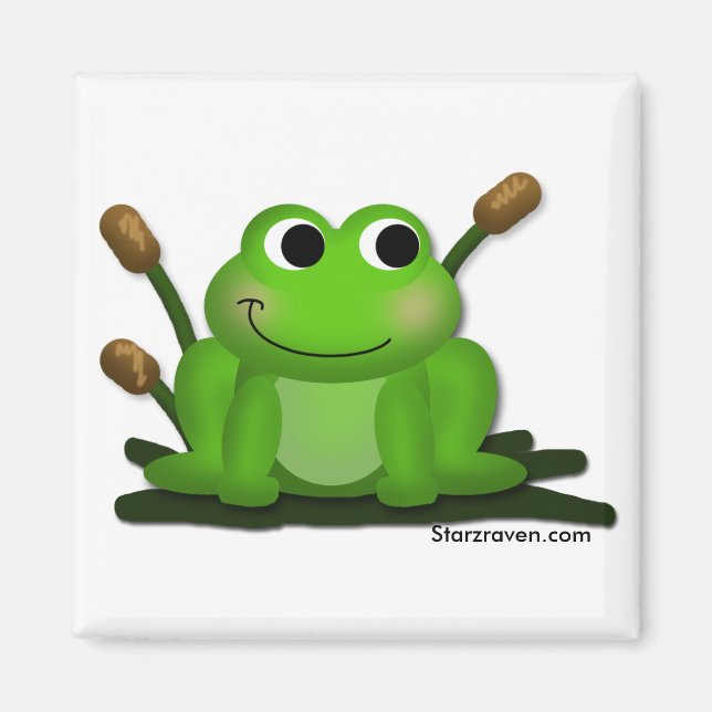 Adorable Froggy Square Magnet (Vorne)
