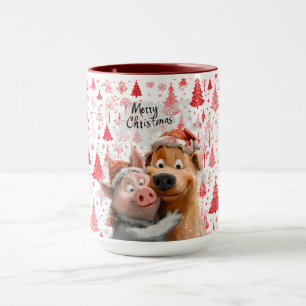 Adorable "Frohe Weihnachten" Tierfreunde Tasse