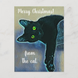 Adorable frohe Weihnachtsgrüße von Black Cat Postkarte
