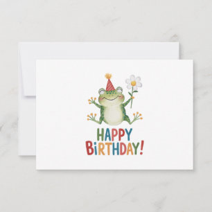 Adorable Frosch Birthday Design mit Daisy und Part Dankeskarte