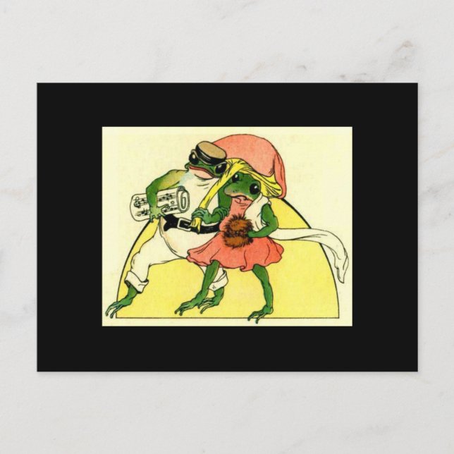 Adorable Frosch Couple Postkarte (Vorderseite)