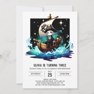 Adorable Fun Pirate Geburtstag Einladung