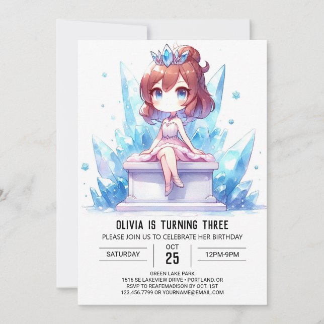 Adorable Fun Princess Geburtstag Einladung (Vorderseite)