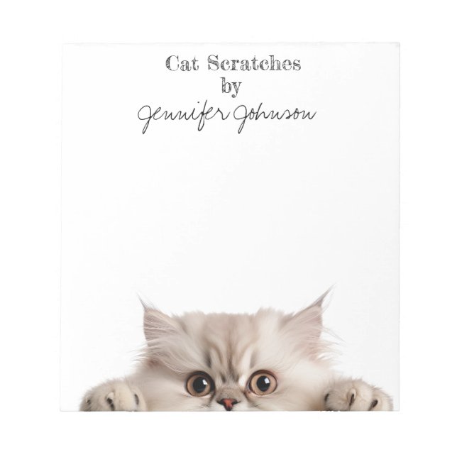 Adorable Funny Cat Notepad Notizblock (Vorderseite)