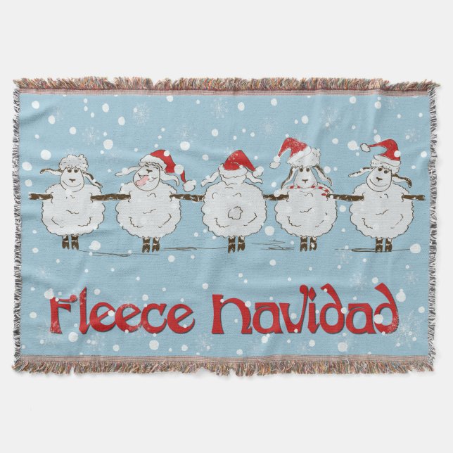 Adorable FUNNY Fleece Navidad Christmas Sheep Decke (Vorderseite)