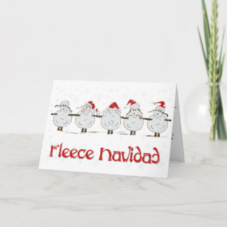 Adorable FUNNY Fleece Navidad Christmas Sheep Feiertagskarte