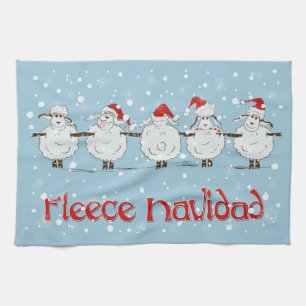 Adorable FUNNY Fleece Navidad Christmas Sheep Geschirrtuch