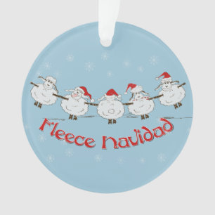 Adorable FUNNY Fleece Navidad Christmas Sheep Ornament